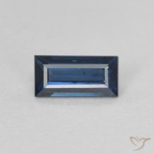 1.57ct Natural Twilight Blue Sapphire, Baguette, 5x2.9 mm