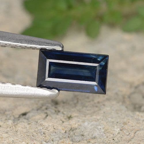 2.20ct Natural Twilight Blue Sapphire, Baguette, 5.5x3.1 mm