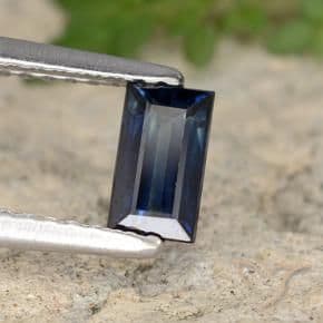0.59ct Natural Deep Blue Sapphire, Baguette, 5.9x3.4 mm