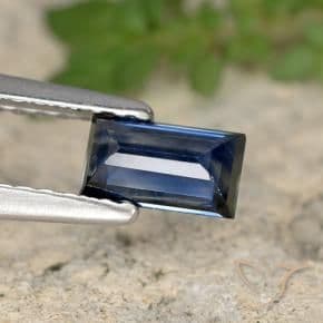 0.59ct Natural Deep Blue Sapphire, Baguette, 5.9x3.4 mm