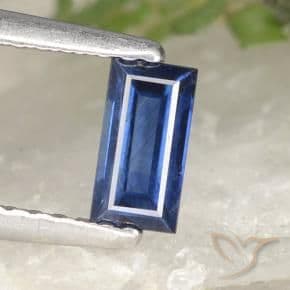 0.51ct Natural Dark Blue Sapphire, Baguette, 5.9x3.1 mm