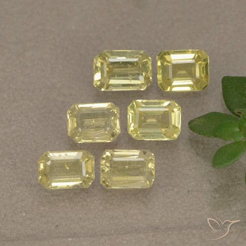 1.60ct Light Pineapple Yellow Sapphire, Emerald Cut, 4x3 mm