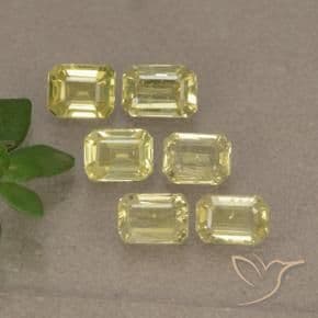 1.60ct Light Pineapple Yellow Sapphire, Emerald Cut, 4x3 mm