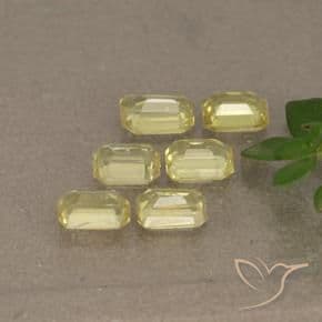 1.60ct Light Pineapple Yellow Sapphire, Emerald Cut, 4x3 mm