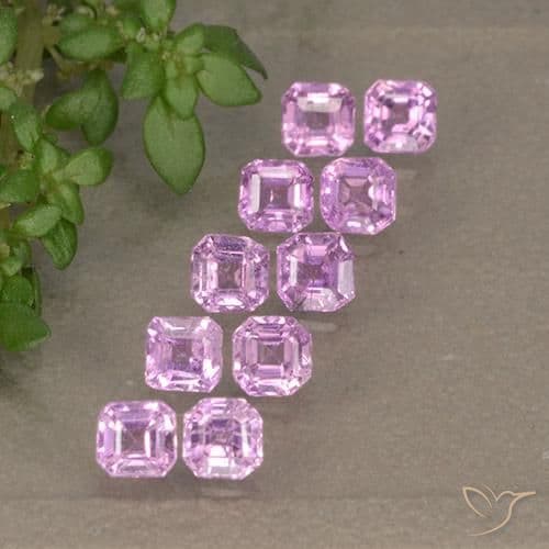 1.59ct Light Royal Purple Pink Sapphire, Emerald Cut, 2.8x2.7 mm