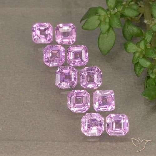 1.59ct Light Royal Purple Pink Sapphire, Emerald Cut, 2.8x2.7 mm
