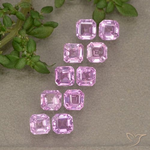 1.64ct Natural Light Pink Sapphire, Emerald Cut, 2.8x2.8 mm