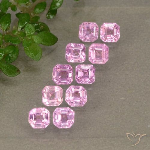 1.49ct Very Light Royal Purple Pink Sapphire, Emerald Cut, 2.7x2.6 mm