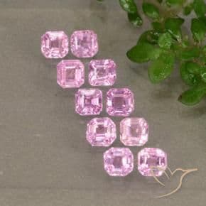 1.49ct Very Light Royal Purple Pink Sapphire, Emerald Cut, 2.7x2.6 mm