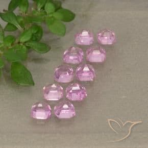 1.49ct Very Light Royal Purple Pink Sapphire, Emerald Cut, 2.7x2.6 mm