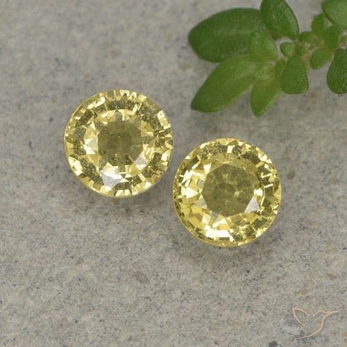 0.48ct Natural Light Yellow Sapphire, Round Cut, 4.33 mm