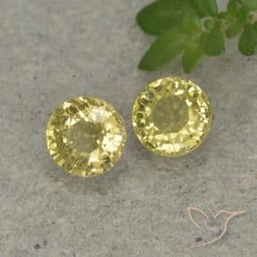 0.88ct Natural Light Yellow Sapphire, Round Cut, 4.44 mm
