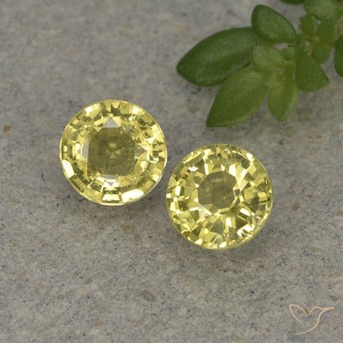 0.89ct Natural Light Yellow Sapphire, Round Cut, 4.50 mm