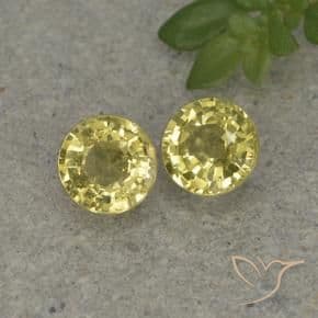 0.89ct Natural Light Yellow Sapphire, Round Cut, 4.50 mm