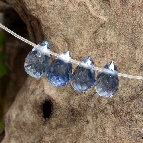 2.44ct Natural Pastel Blue Sapphire, Briolette, 4.8x3 mm