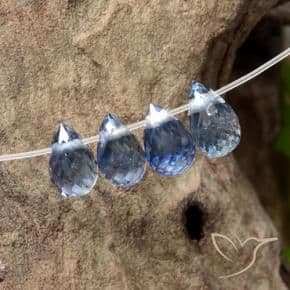 1.64ct Medium Dark Blue Sapphire, Briolette, 4.7x3 mm