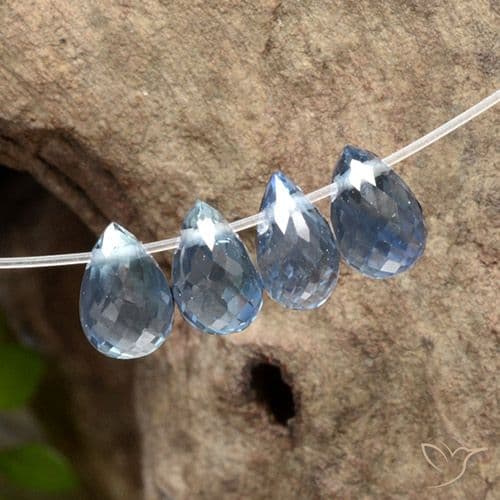 2.68ct Natural Light Blue Sapphire, Briolette, 4.7x3.2 mm