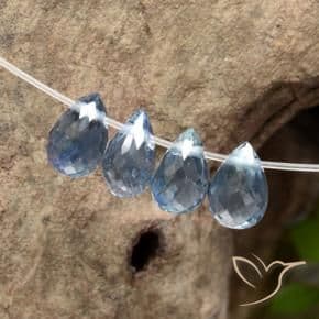 1.59ct Natural Pastel Blue Sapphire, Briolette, 4.6x3.1 mm