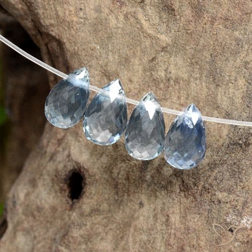 2.12ct Natural Light Blue Sapphire, Briolette, 5.5x3.4 mm