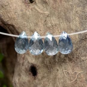 2.12ct Natural Light Blue Sapphire, Briolette, 5.5x3.4 mm