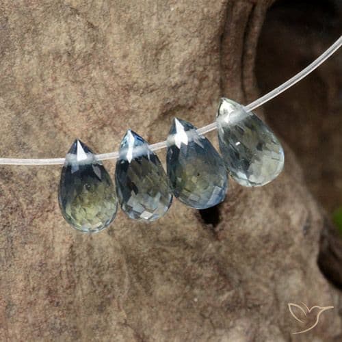 1.98ct Natural Navy Blue Sapphire, Briolette, 5.4x3.2 mm