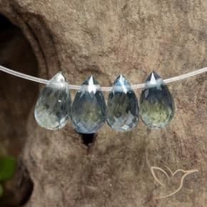 2.10ct Yellowish Blue Sapphire, Briolette, 5.4x3.3 mm