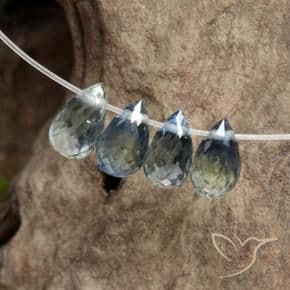 2.10ct Yellowish Blue Sapphire, Briolette, 5.4x3.3 mm