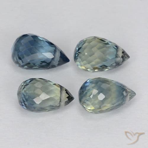 2.44ct Natural Multicolor Sapphire, Briolette, 5.4x3.4 mm