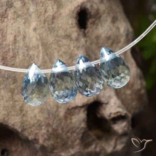 2.03ct Natural Intense Blue Sapphire, Briolette, 4.8x3.2 mm