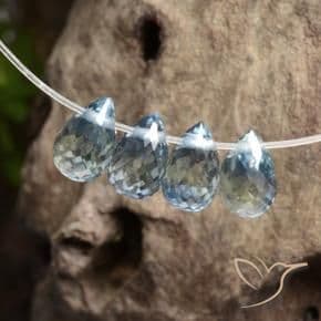 1.74ct Natural Pastel Blue Sapphire, Briolette, 4.9x3.2 mm