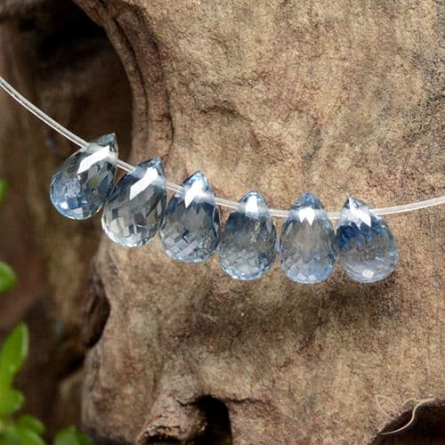 2.03ct Natural Intense Blue Sapphire, Briolette, 4.8x3.2 mm