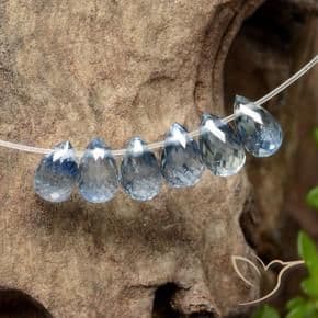 2.68ct Natural Light Blue Sapphire, Briolette, 4.7x3.2 mm