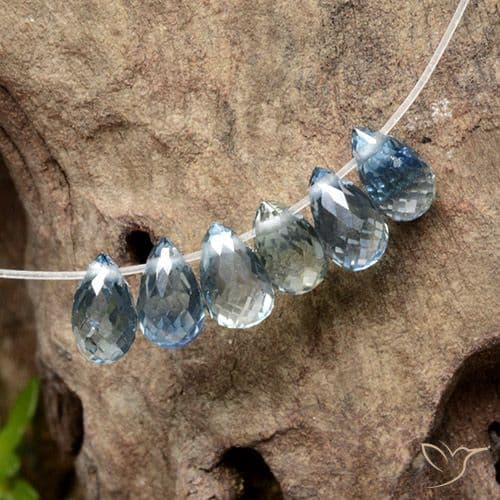 2.44ct Natural Pastel Blue Sapphire, Briolette, 4.8x3 mm