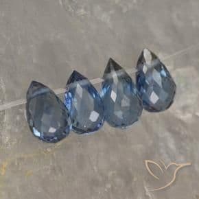 1.50ct Natural Navy Blue Sapphire, Briolette, 4.9x3 mm