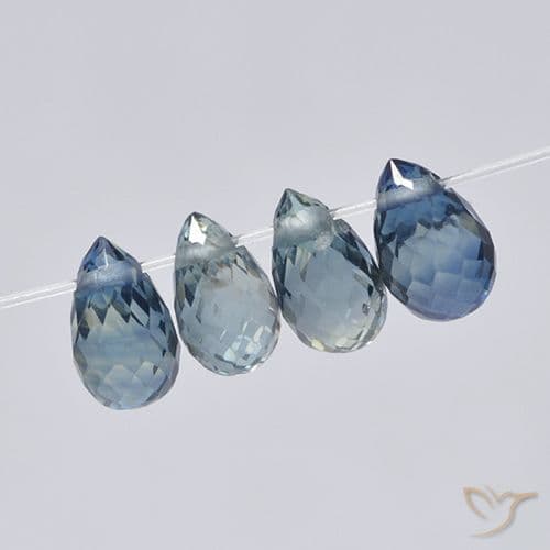 2.03ct Natural Intense Blue Sapphire, Briolette, 4.8x3.2 mm