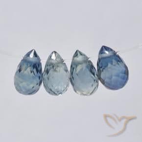 1.71ct Natural Navy Blue Sapphire, Briolette, 4.9x3.2 mm