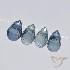 1.71ct Natural Navy Blue Sapphire, Briolette, 4.9x3.2 mm