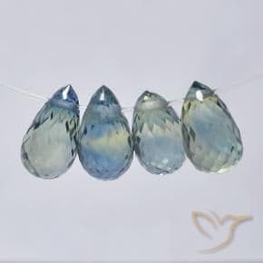 3.33ct Natural Pastel Blue Sapphire, Briolette, 6x3.8 mm