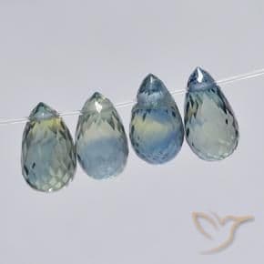 3.33ct Natural Pastel Blue Sapphire, Briolette, 6x3.8 mm