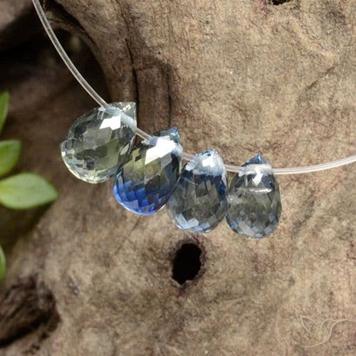 2.90ct Natural Multicolor Sapphire, Briolette, 5.5x3.8 mm