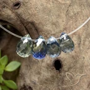 2.44ct Natural Multicolor Sapphire, Briolette, 5.4x3.4 mm