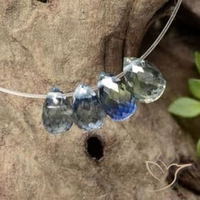 2.44ct Natural Multicolor Sapphire, Briolette, 5.4x3.4 mm