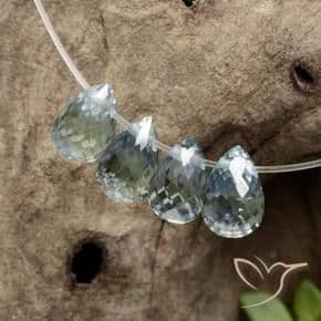 2.23ct Medium Blue Green Sapphire, Briolette, 4.9x3.3 mm