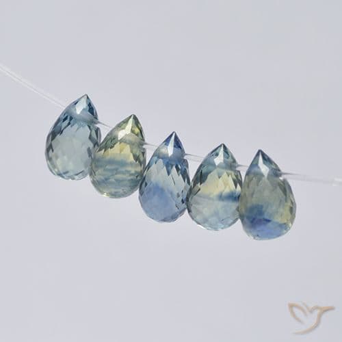1.88ct Natural Pastel Blue Sapphire, Briolette, 4.7x3 mm