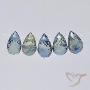 1.88ct Natural Pastel Blue Sapphire, Briolette, 4.7x3 mm