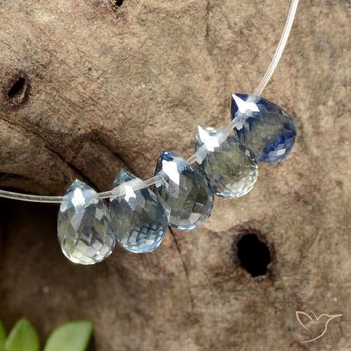 2.90ct Natural Multicolor Sapphire, Briolette, 5.5x3.8 mm