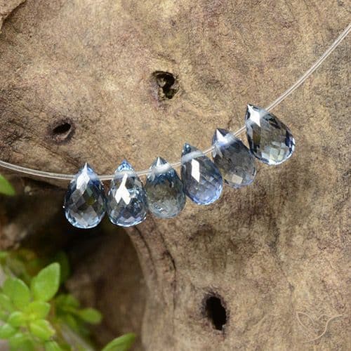 2.03ct Natural Intense Blue Sapphire, Briolette, 4.8x3.2 mm