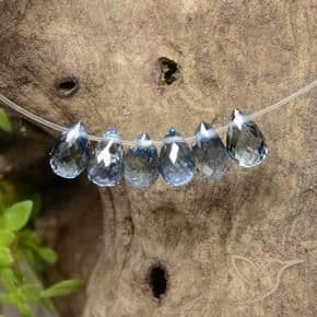 2.46ct Natural Light Blue Sapphire, Briolette, 4.8x3.1 mm