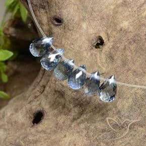 2.46ct Natural Light Blue Sapphire, Briolette, 4.8x3.1 mm