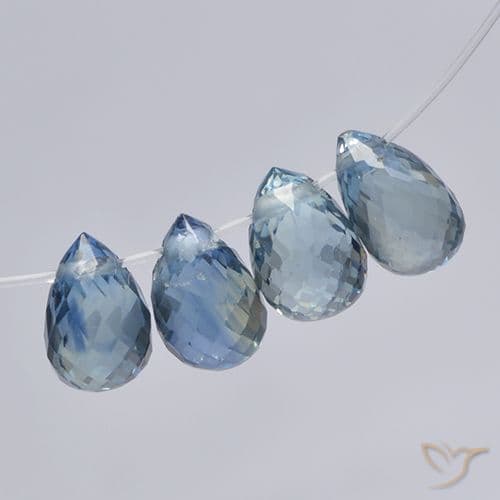 2.50ct Natural Pastel Blue Sapphire, Briolette, 5.3x3.6 mm
